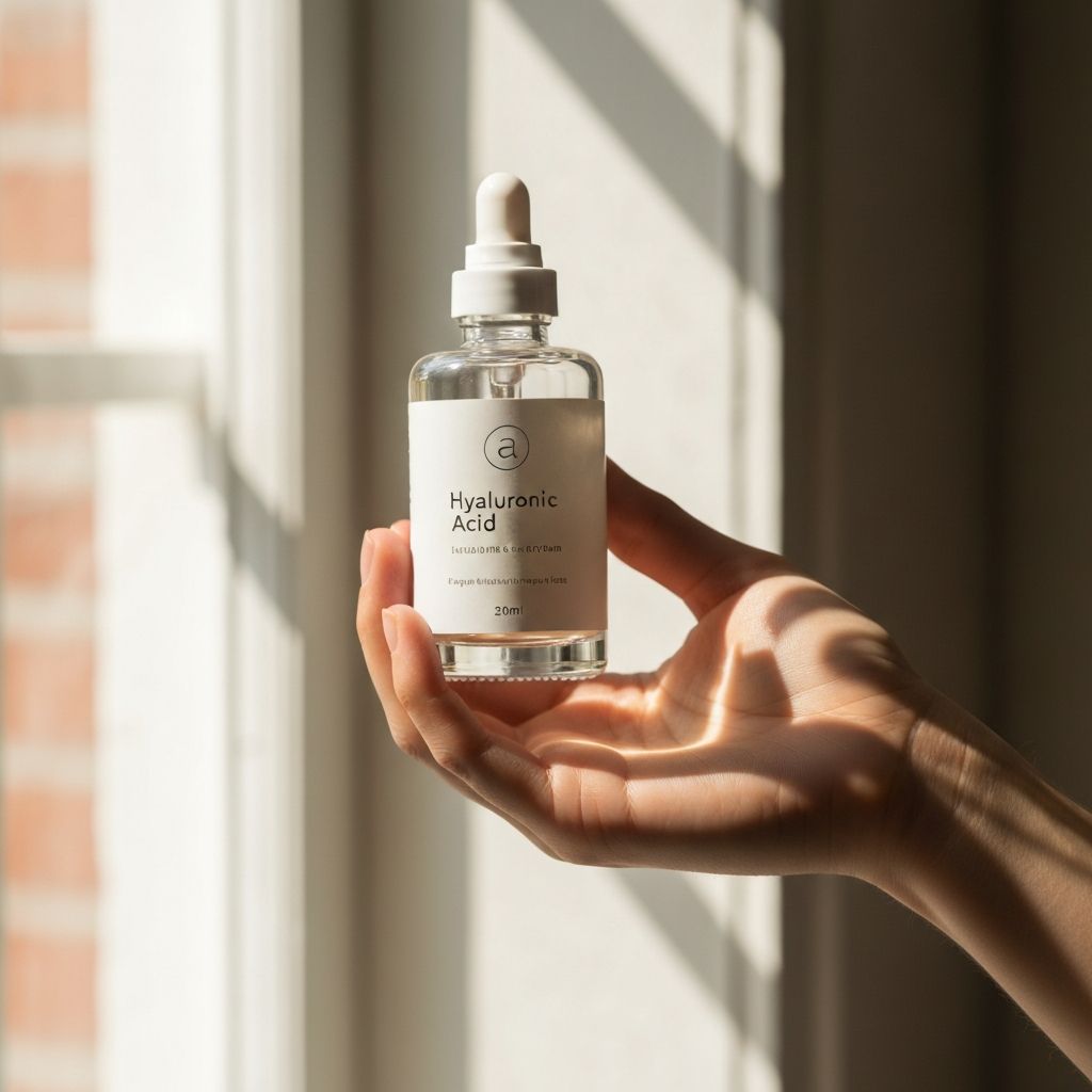 Sérum con ácido hialurónico en la mano